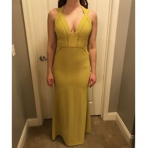 BCBGMaxAzria Lace Cut-Out Gown